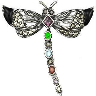 Dragonfly Silver Brooch