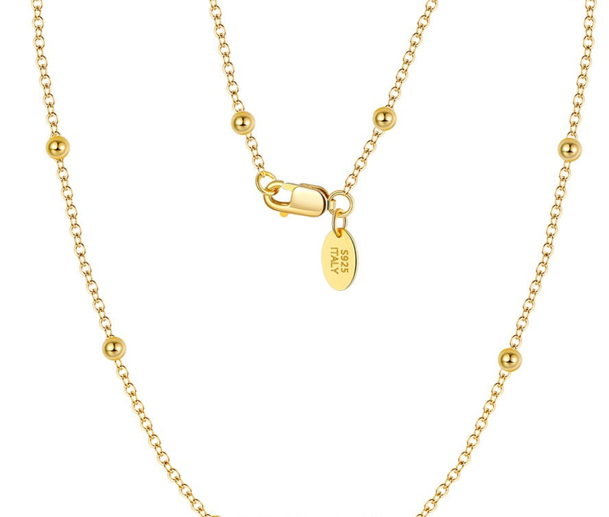 Cable Chain 1.0 mm with 2.0 mm Ball Beads