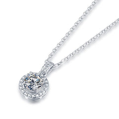 1 ct Moissanite Silver Necklace