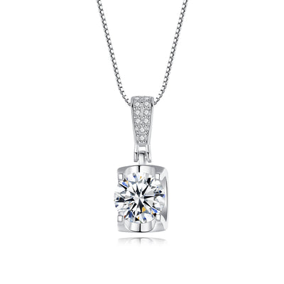 1 CT Moissanite Silver Necklace