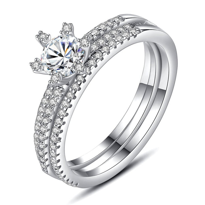1 ct Moissanite Silver Bridal Set