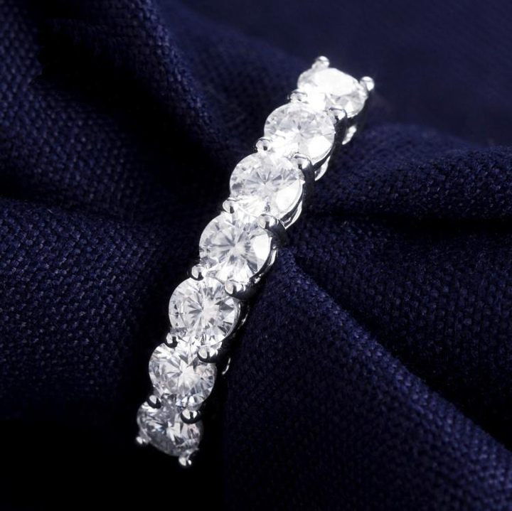 18K Gold Half Eternity 1 TCW Moissanite Ring