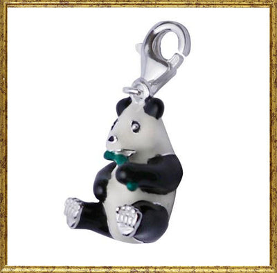 Panda Bear Pendant in Sterling and Black and White Enamel - SilverAndGold.com Silver And Gold