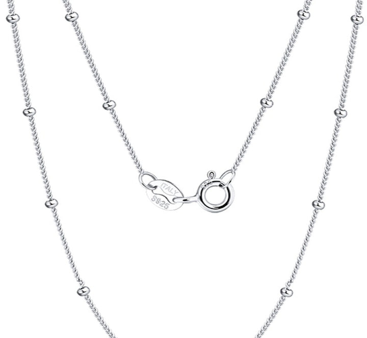 Side Chain Necklace 1.1 mm with 2.0 mm Ball Beads