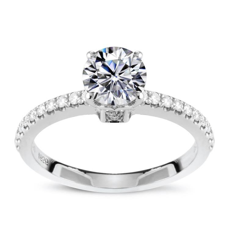 18K Gold 1 CT Moissanite Solitaire Ring