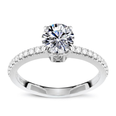 18K Gold 1 CT Moissanite Solitaire Ring
