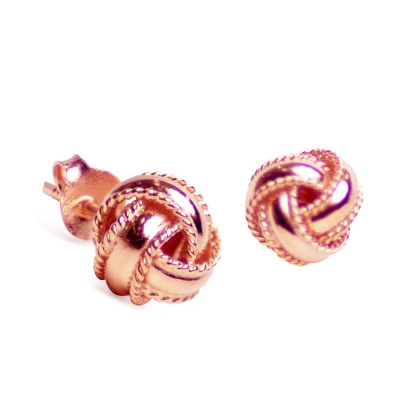 Rose Gold Love Knot Earrings