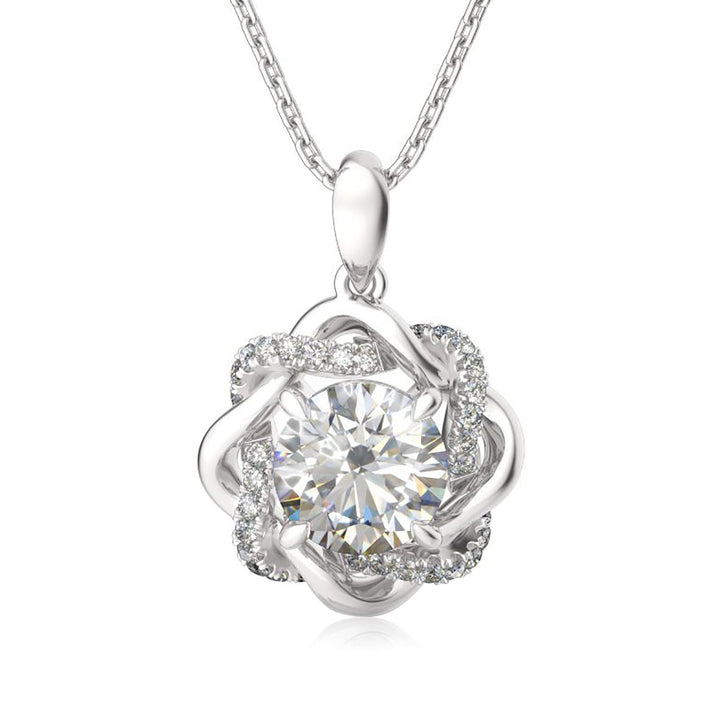 3 CT Moissanite Silver Necklace