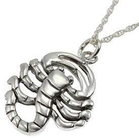 Silver Scorpio Zodiac Pendant Necklace