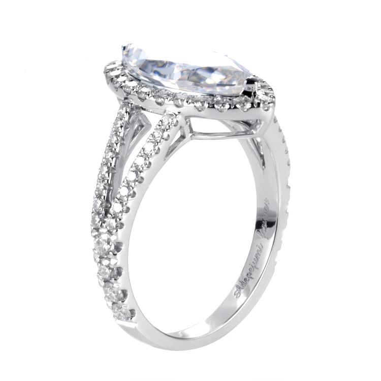 18K Gold 3 CT Marquise Moissanite Ring