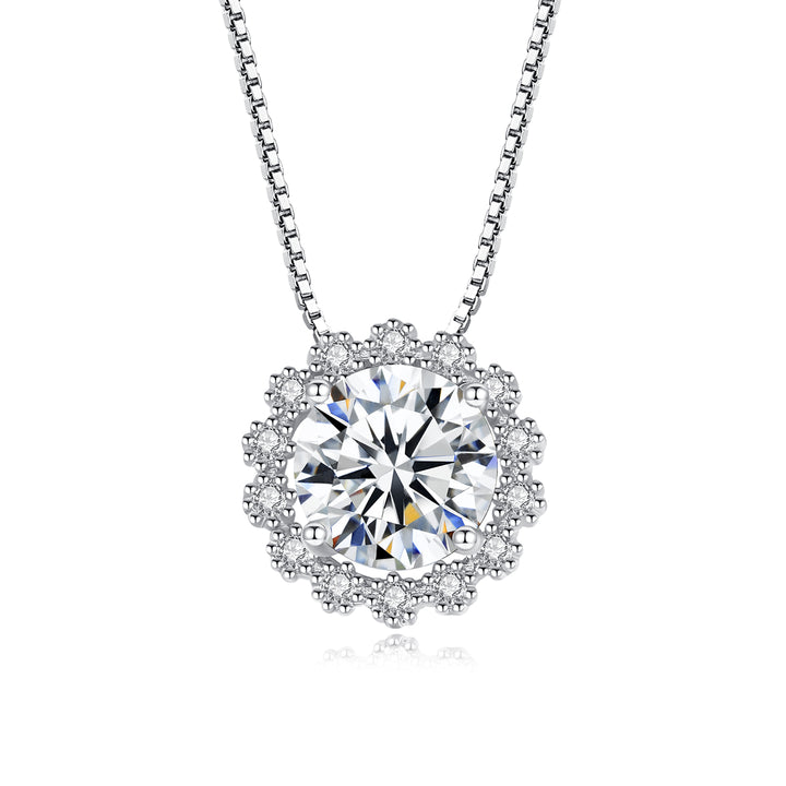 1 CT Moissanite Silver Necklace