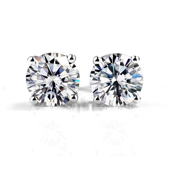 14K Gold 1 TCW Lab Created Diamond Earrings