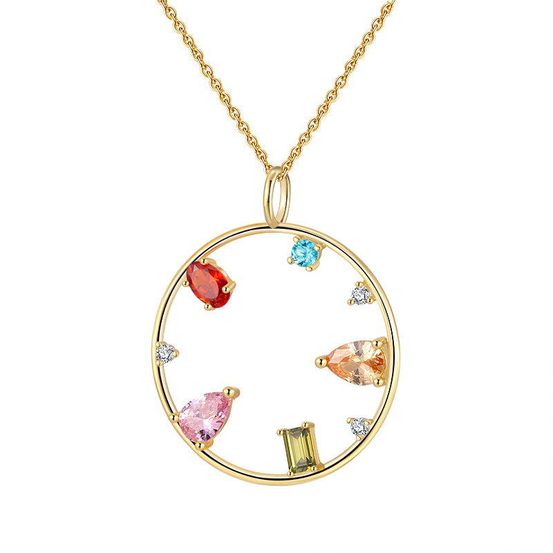 Multi-Gemstone Gold Necklace