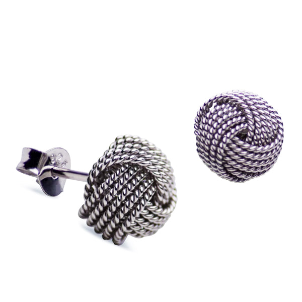 Woven Sterling Silver Love Knot Earrings | SilverAndGold