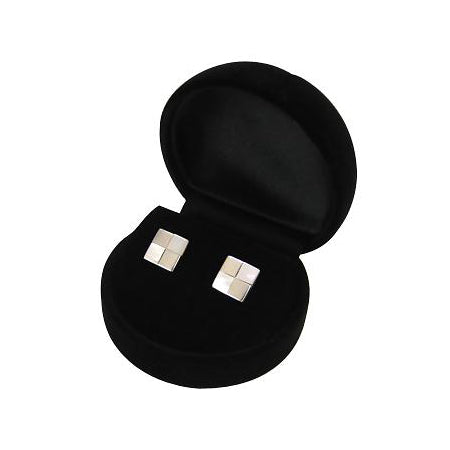 Mother of Pearl Sterling Silver Square Earrings | SilverAndGold