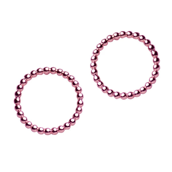 14K Rose Gold Plated Circle Ball Post Earrings | SilverAndGold