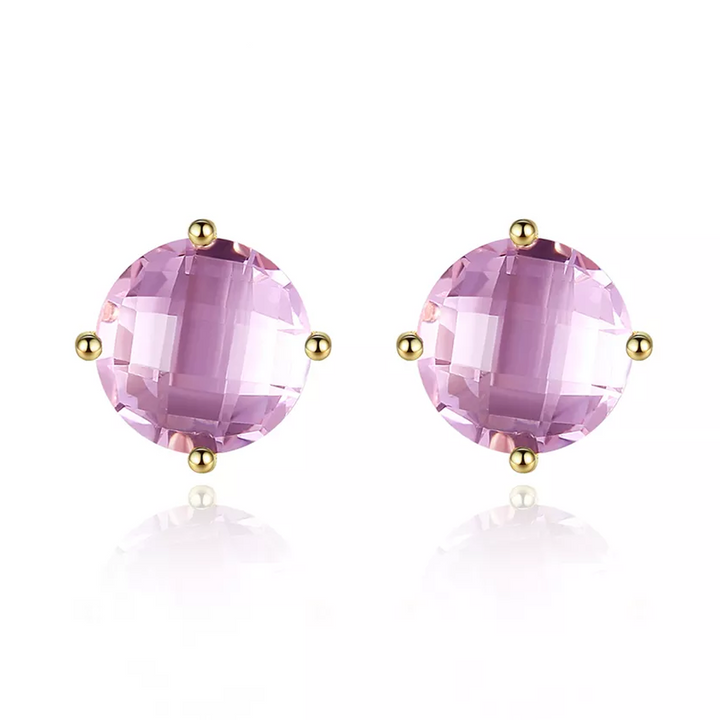 Morganite Simulant Gold Earrings