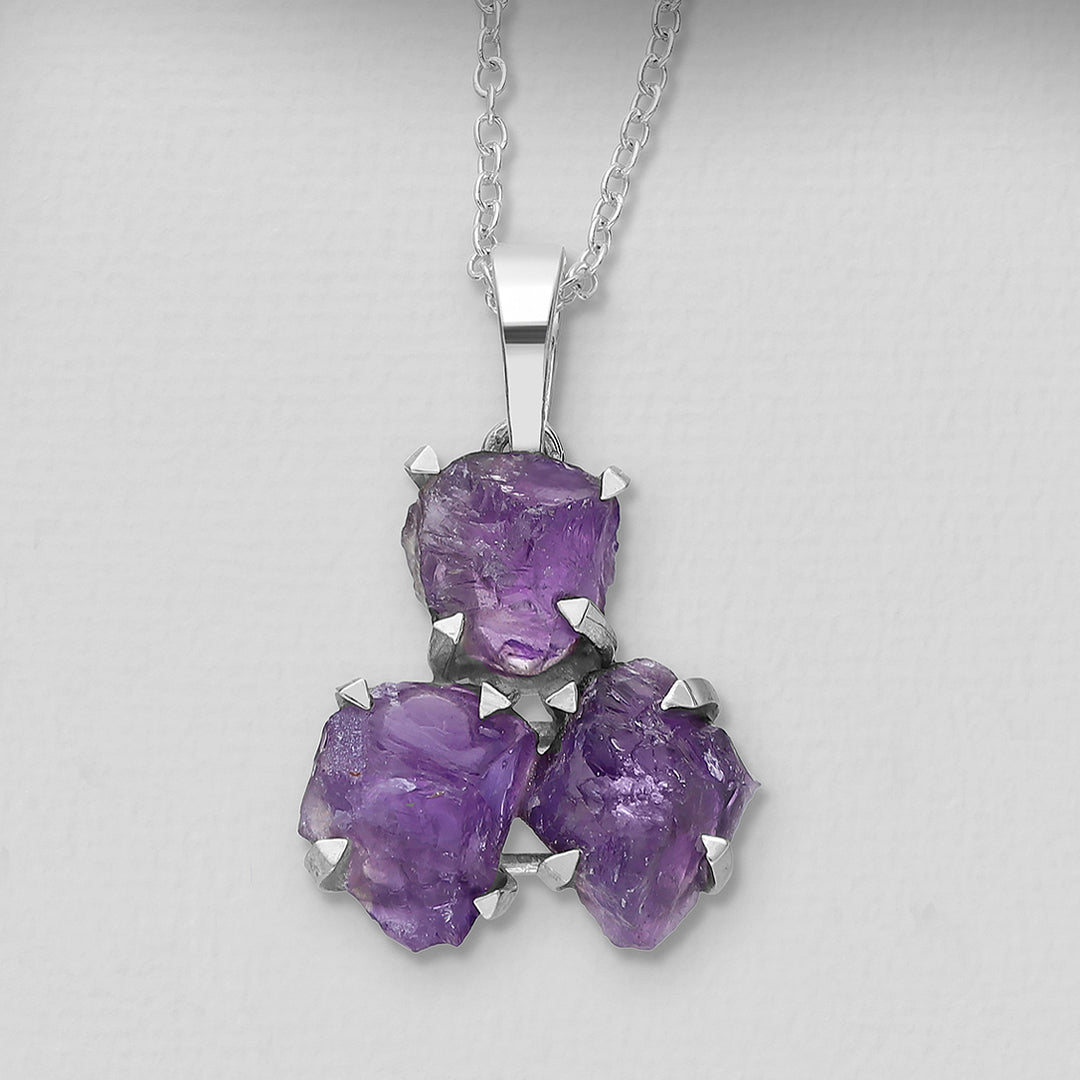 Amethyst Silver Pendant
