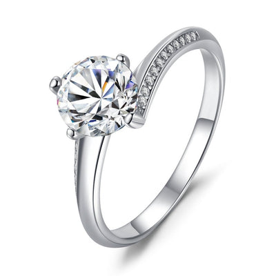 1 ct Moissanite Solitaire Silver Ring