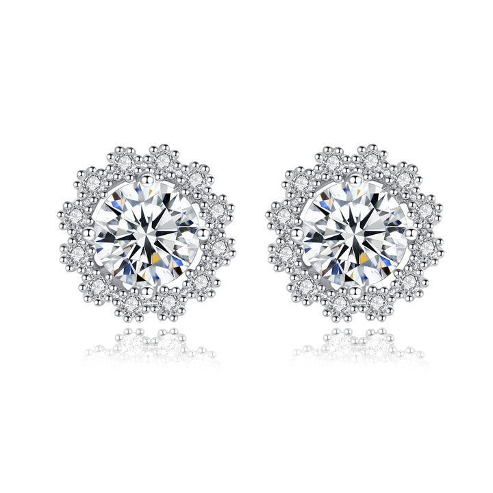 1 TCW Moissanite Silver Earrings