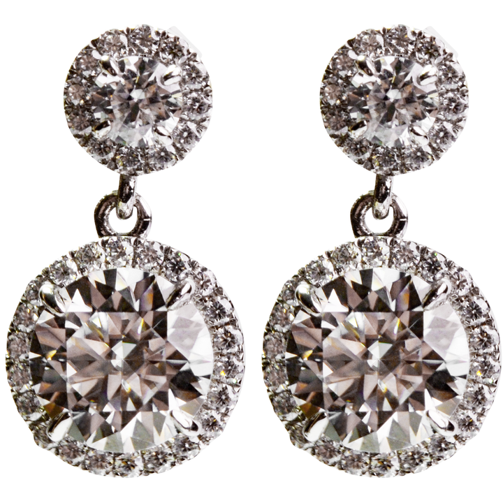 14K Gold 2 TCW Moissanite Earrings