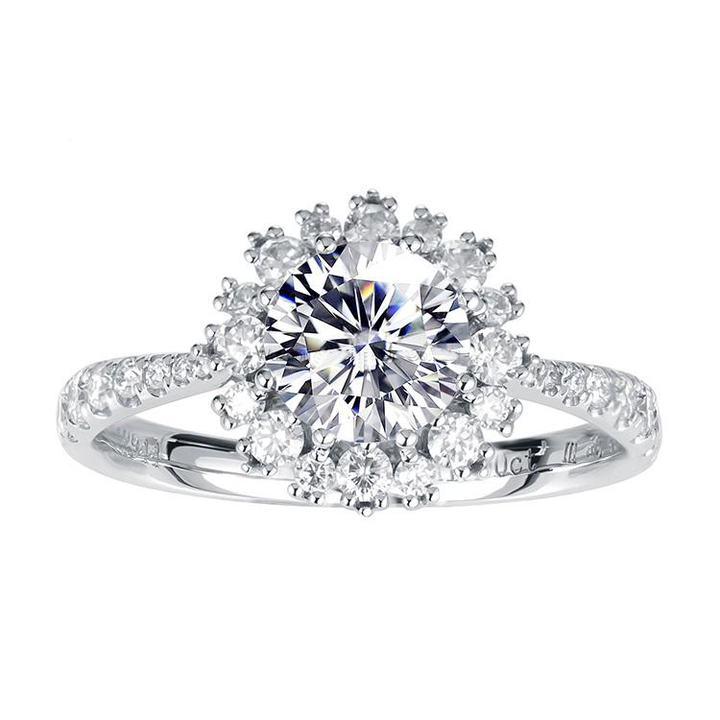 18K Gold 1 CT Moissanite Sunflower Ring