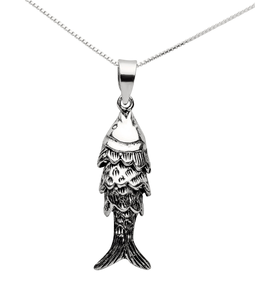 Swimming Fish Silver Pendant