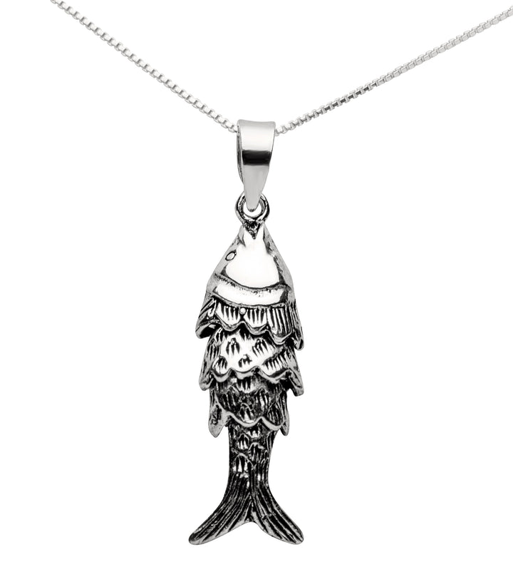Swimming Fish Silver Pendant