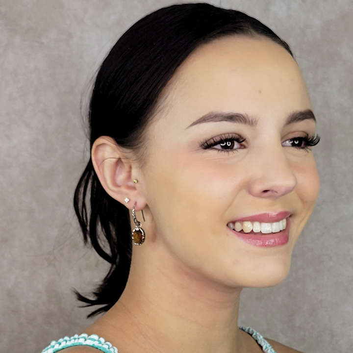 Citrine Quartz Silver Dangle Earrings