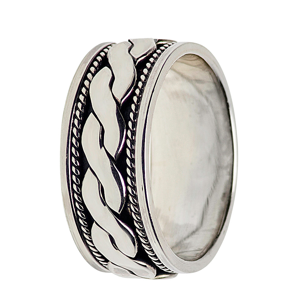 Silver Spinner Ring Ropes Design