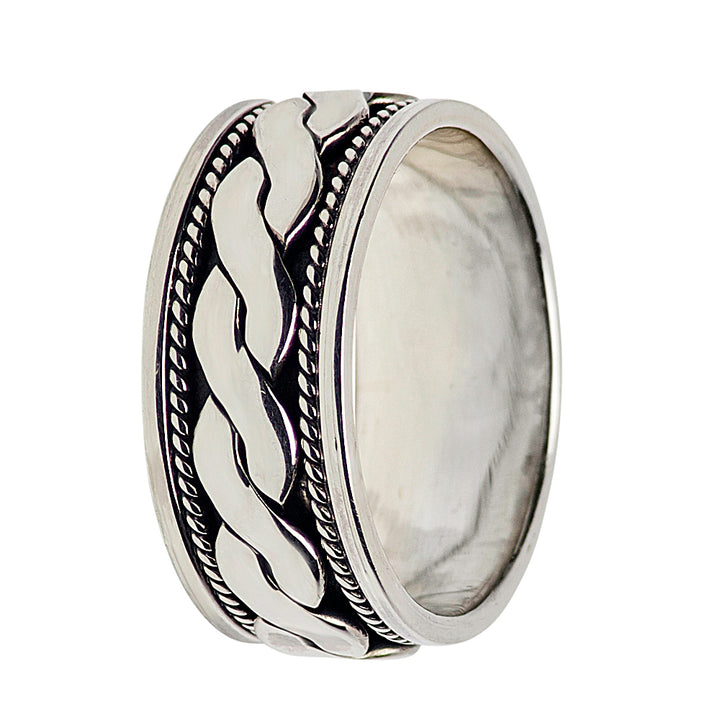 Silver Spinner Ring Ropes Design