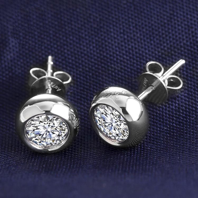 14K Gold 1 TCW Created Diamond Earrings