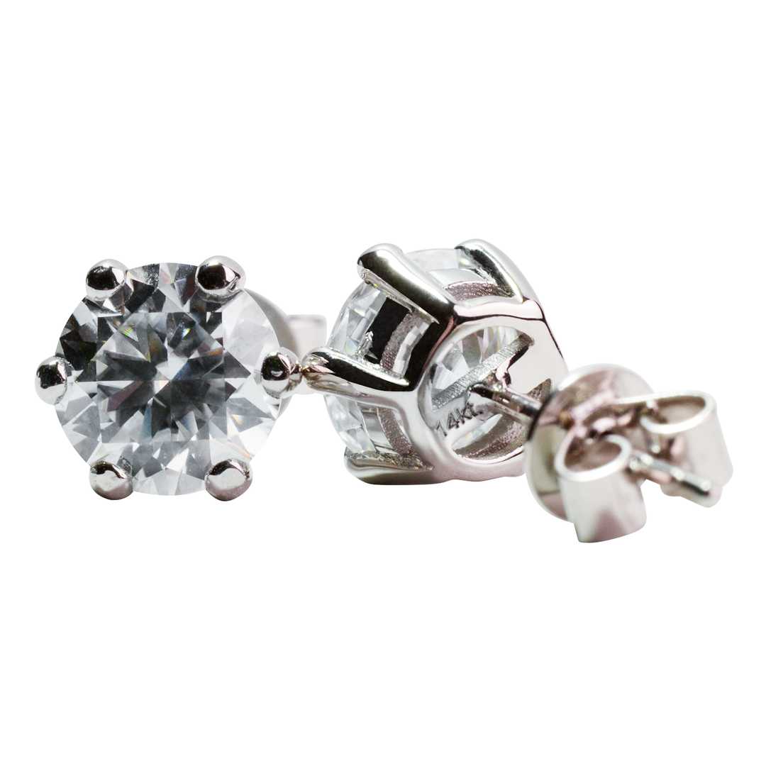 14K Gold 2 TCW Moissanite Earrings