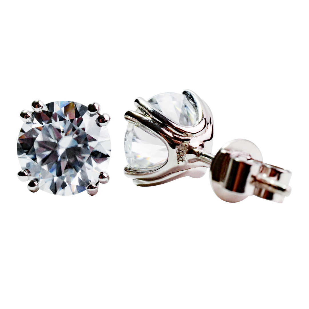14K Gold 2 TCW Moissanite Earrings