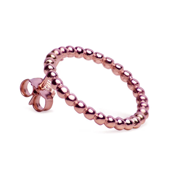 14K Rose Gold Plated Circle Ball Post Earrings | SilverAndGold