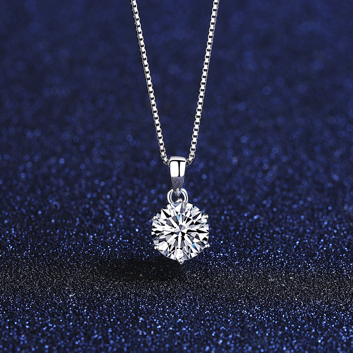 1 CT Moissanite Silver Necklace