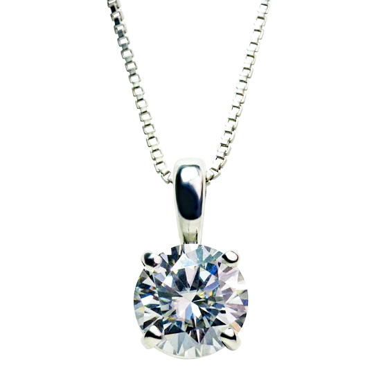 1 CT Moissanite Silver Necklace