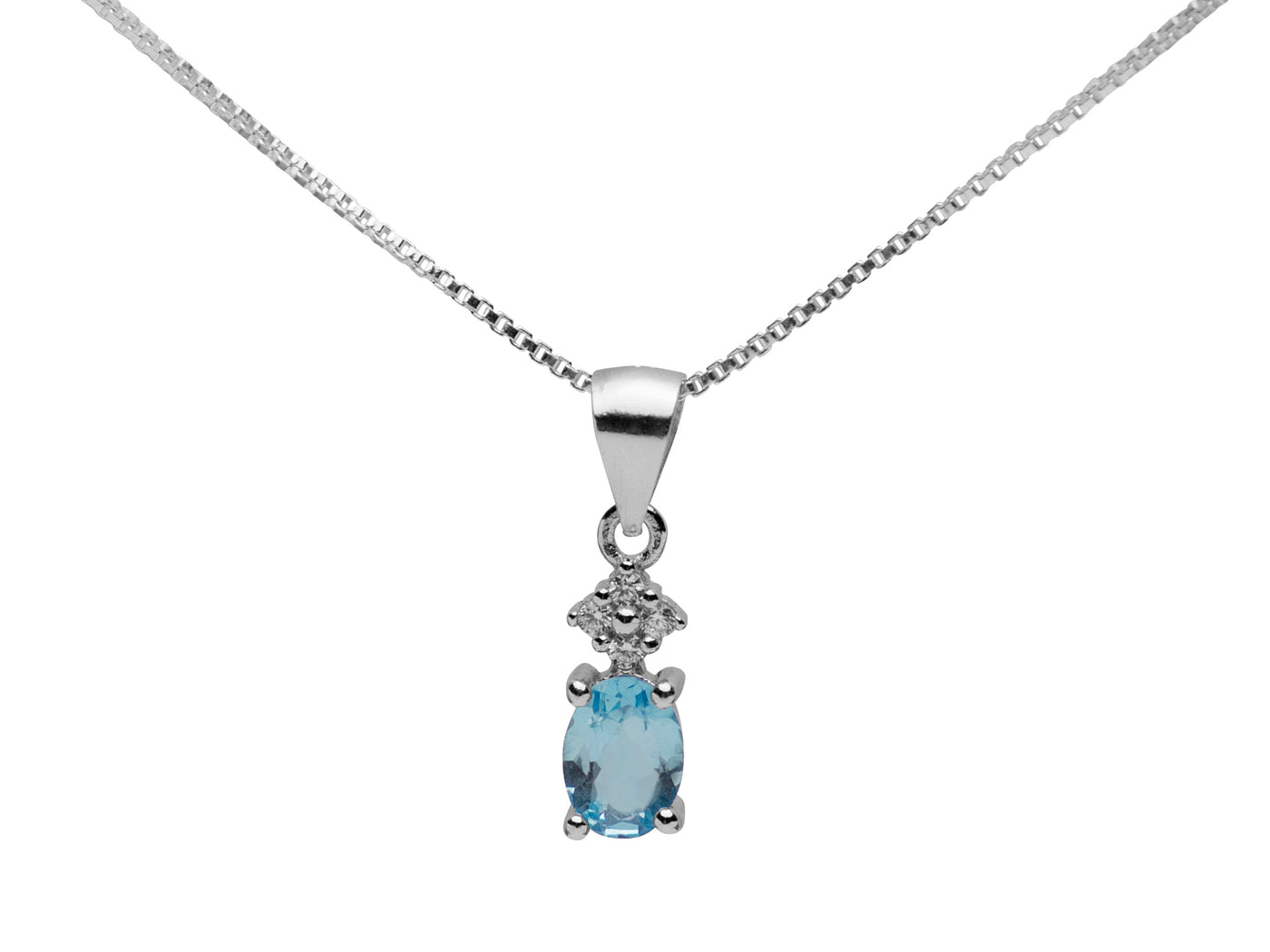 Topaz & Crystal Silver Necklace