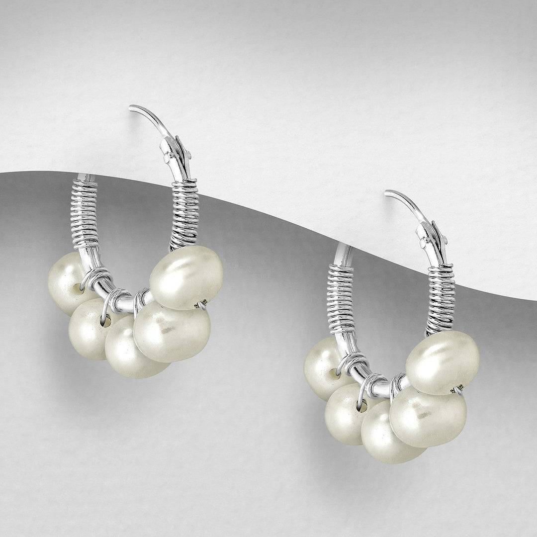 Freshwater Pearl Hoop Earrings