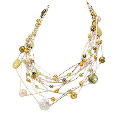 Freshwater Pearl & Crystal Layered Necklace