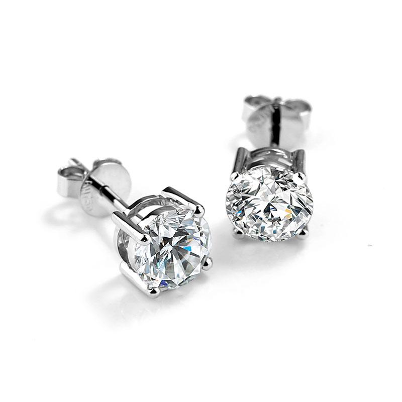 14K Gold 1 TCW Lab Created Diamond Earrings