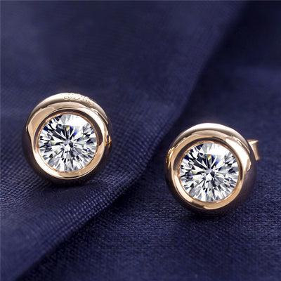 14K Gold 1 TCW Lab Created Diamond Earrings