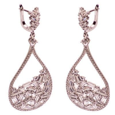 Art Deco Style Swarovski Crystal Dangle Earrings | SilverAndGold