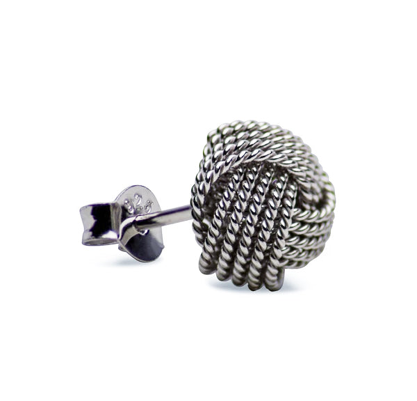 Woven Sterling Silver Love Knot Earrings | SilverAndGold