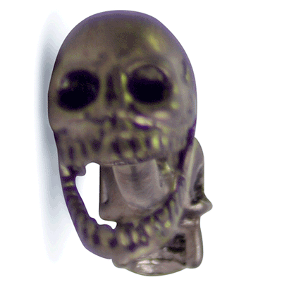 Movable Jaw Oxidized Sterling Silver Skull Cufflinks | SilverAndGold