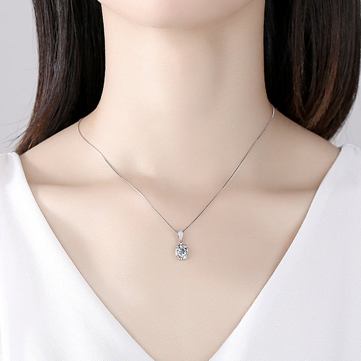 1 CT Moissanite Silver Necklace