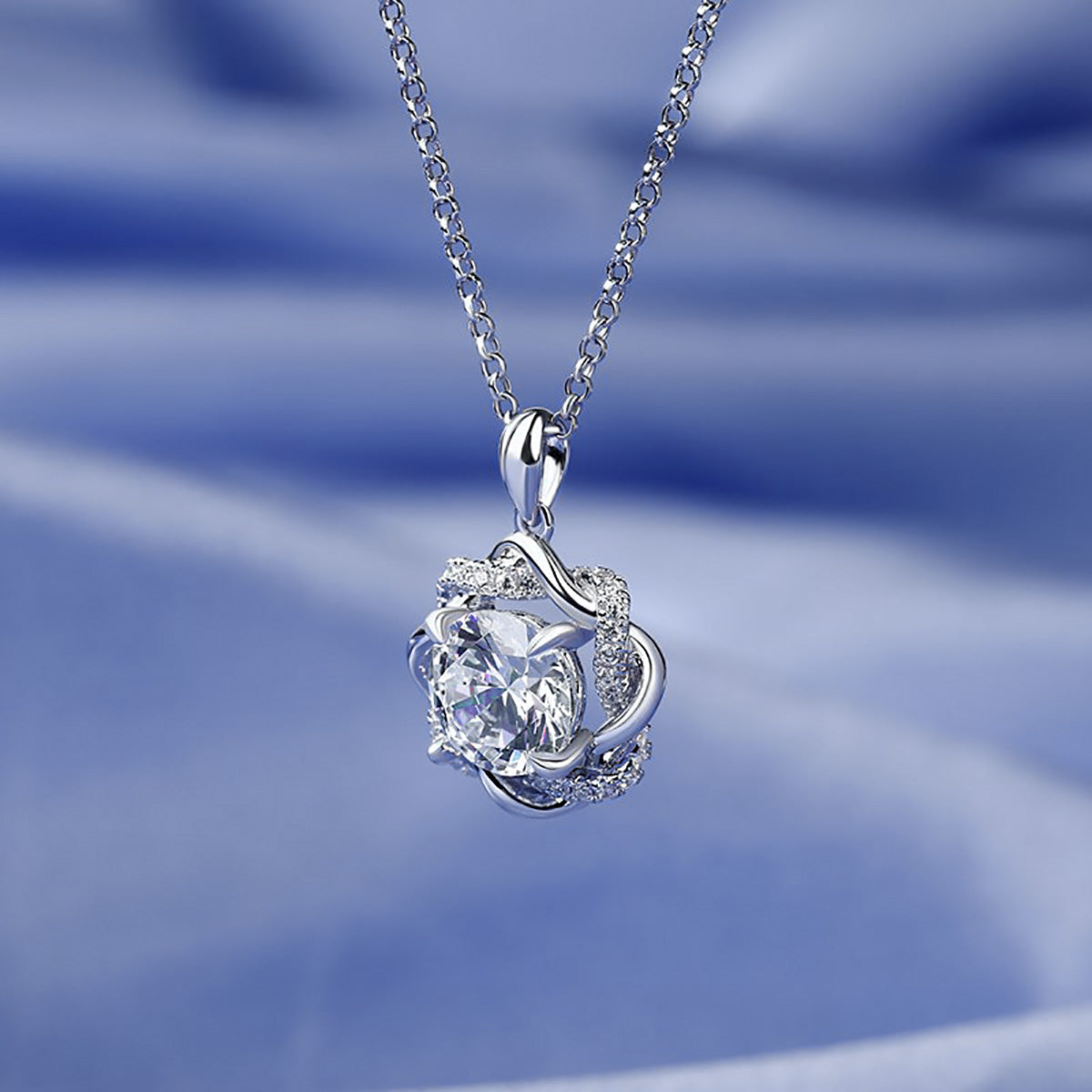 3 CT Moissanite Silver Necklace