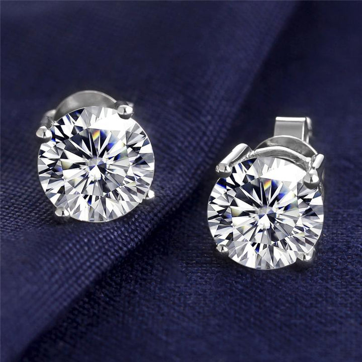 14K Gold 1 TCW Lab Created Diamond Earrings