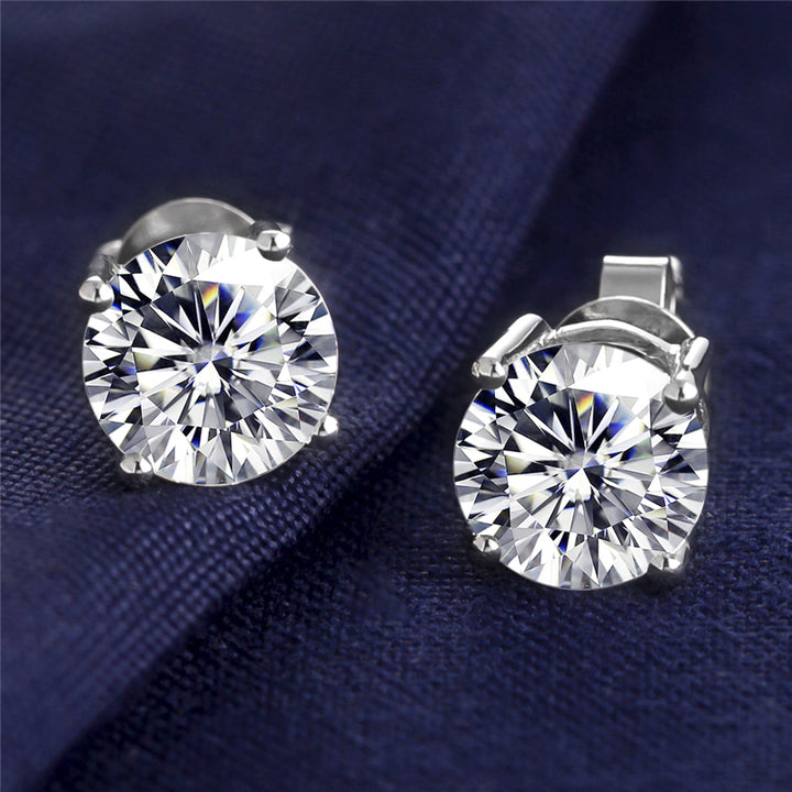 18K Gold 1 TCW Created Diamond Earrings