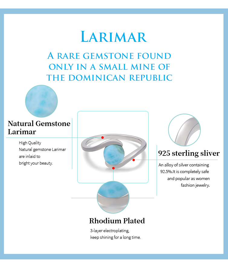 Larimar Trianglular Silver Adjustable Bracelet